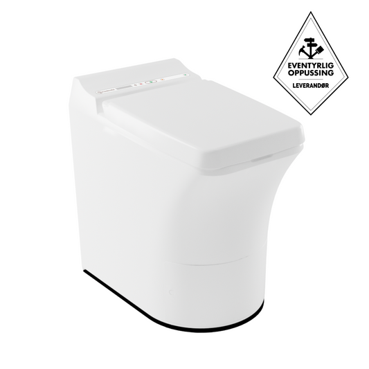 Cinderella Comfort toilet on a white background, featuring a logo in the corner.